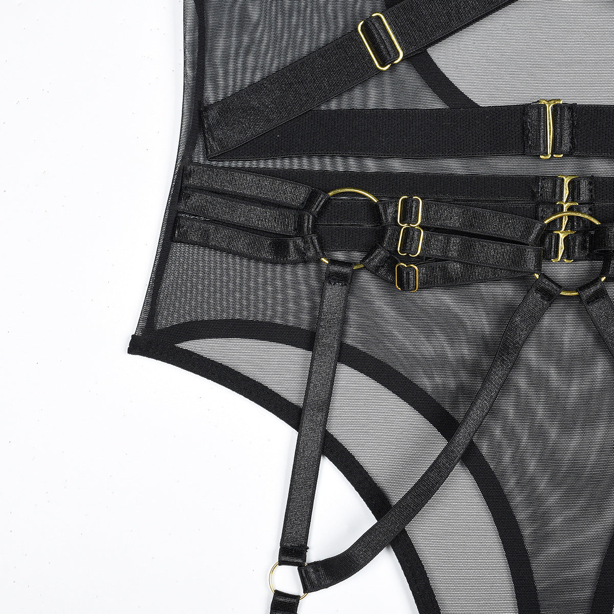 Body de malla con choker y cintas-Diabolique.es