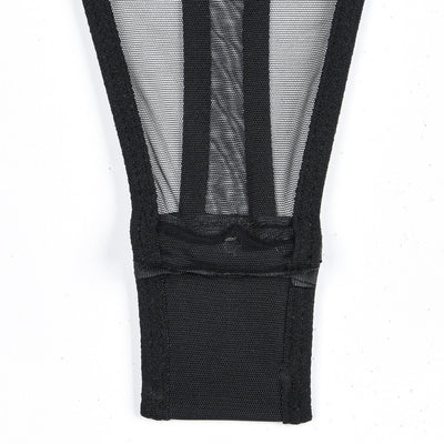 Body de malla con choker y cintas-Diabolique.es