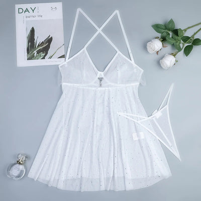 Camisón brillante con tul-Diabolique.es