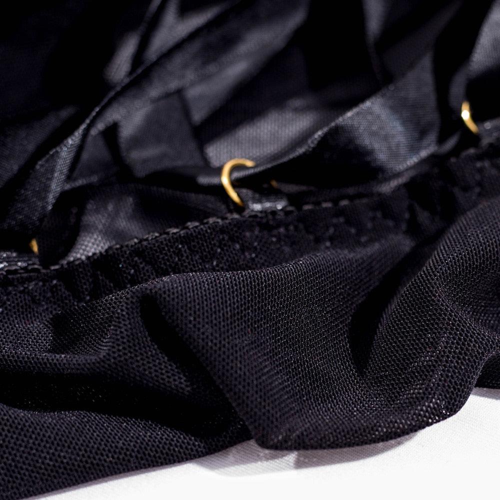 Camisón de malla transparente con lazado-Diabolique.es