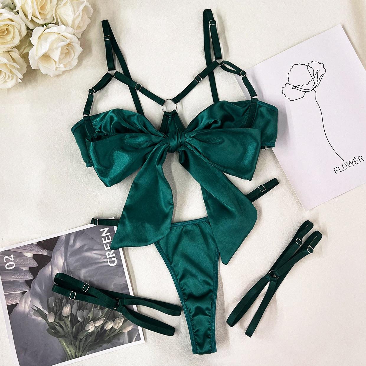 Conjunto de lencería con lazo Emberlynn-Diabolique.es