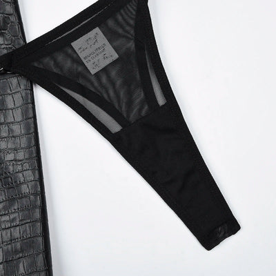 Conjunto de lencería de cuero sintético Harper-Diabolique.es