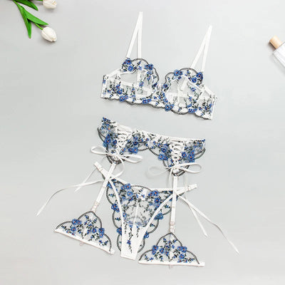 Conjunto de lencería de encaje blanco Skye-Diabolique.es
