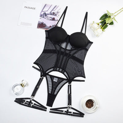 Conjunto de lencería negro Everly-Diabolique.es