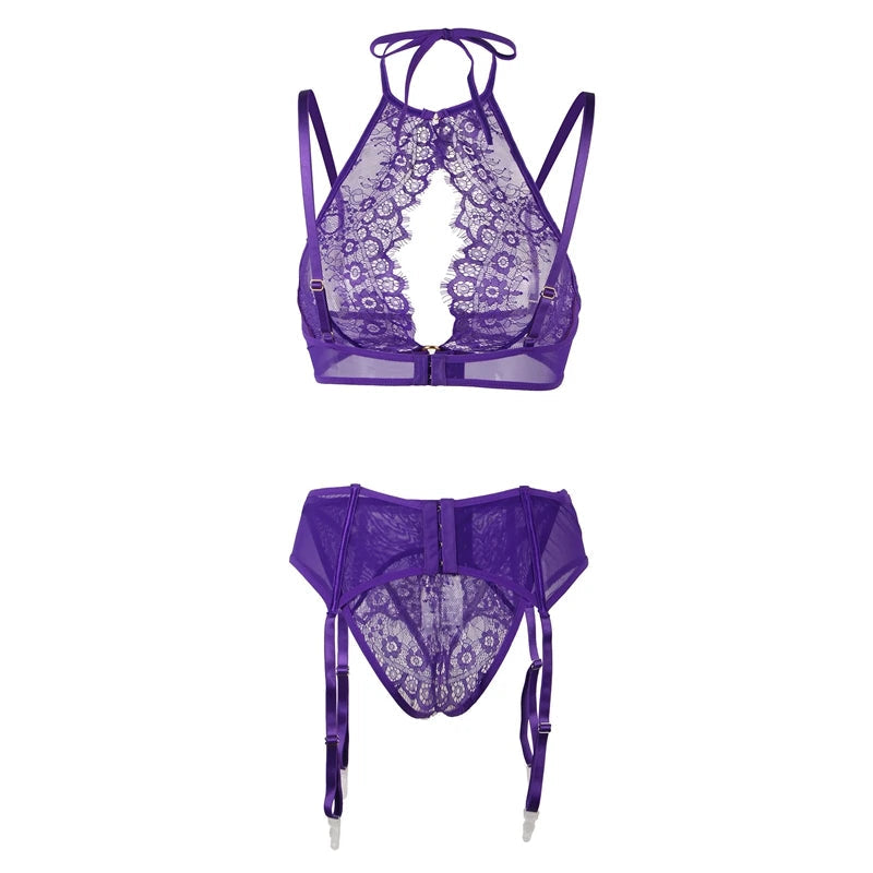 Conjunto de lencería plus size con abertura en escote-Diabolique.es