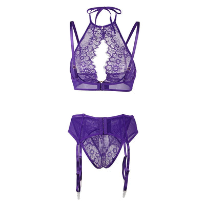 Conjunto de lencería plus size con abertura en escote-Diabolique.es