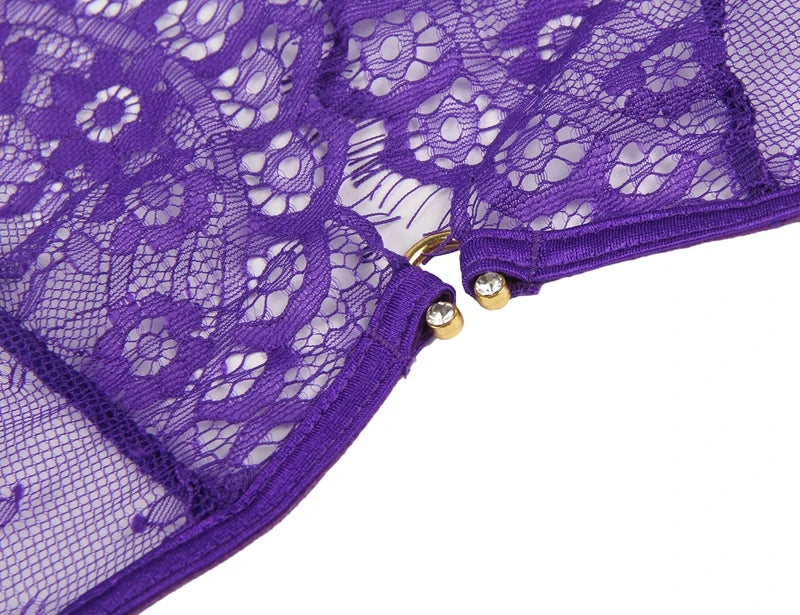 Conjunto de lencería plus size con abertura en escote-Diabolique.es