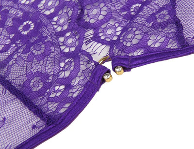 Conjunto de lencería plus size con abertura en escote-Diabolique.es
