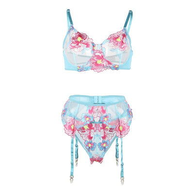 Conjunto de lencería plus size con estampado floral-Diabolique.es