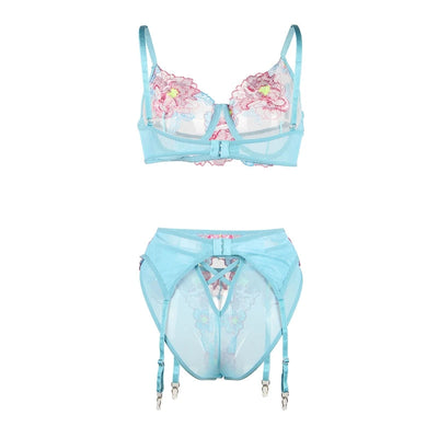 Conjunto de lencería plus size con estampado floral-Diabolique.es