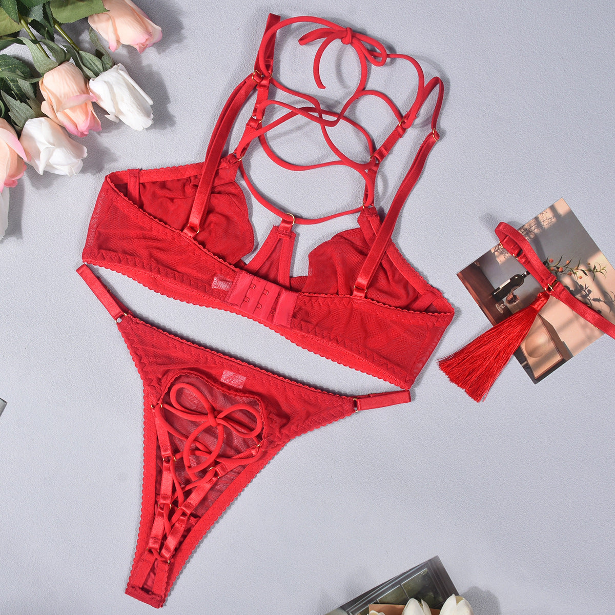 Conjunto de lencería roja Maricel-Diabolique.es