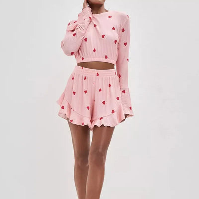 Pijama con estampado de corazoncitos-Diabolique.es