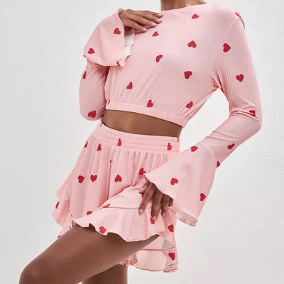 Pijama con estampado de corazoncitos-Diabolique.es
