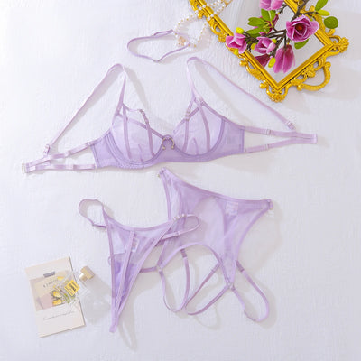 Conjunto de lencería de malla con choker Octavia