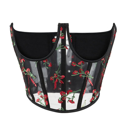 Corsé sin busto con ribete de flores