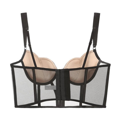 Sujetador push up de tipo corsé con malla-Diabolique.es