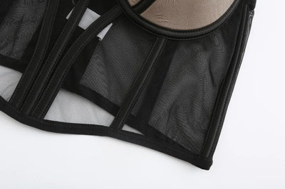 Sujetador push up de tipo corsé con malla-Diabolique.es