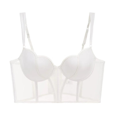 Sujetador push up de tipo corsé con malla-Diabolique.es