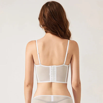Sujetador push up de tipo corsé con motivo floral-Diabolique.es