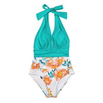 Bañador con espalda descubierta y lazada en cuello-Diabolique.es