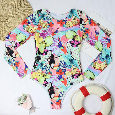 Bañador multicolor con manga larga-Diabolique.es