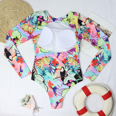 Bañador multicolor con manga larga-Diabolique.es