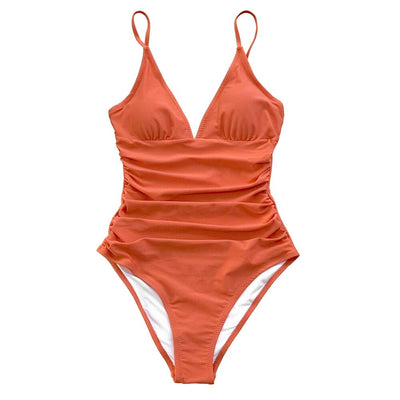 Bañador unicolor con efecto arrugado-Diabolique.es