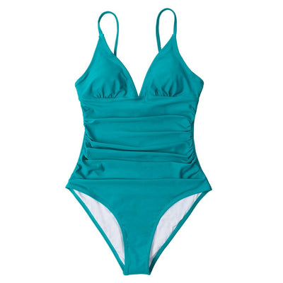 Bañador unicolor con efecto arrugado-Diabolique.es