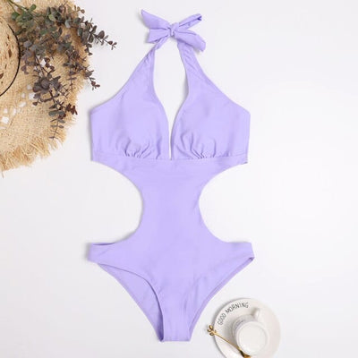 Bañador unicolor con recortes laterales-Diabolique.es