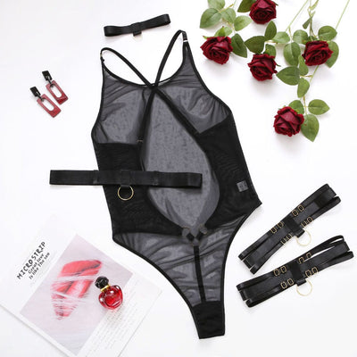 Body de malla con cinturilla-Diabolique.es