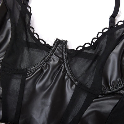 Body de malla con cinturilla brillante-Diabolique.es