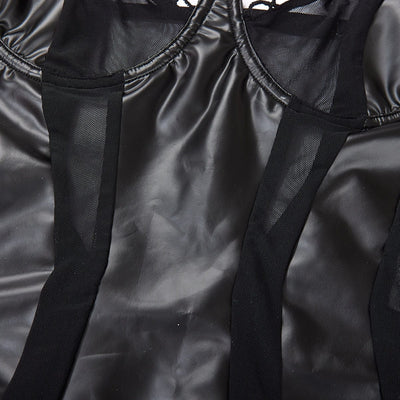 Body de malla con cinturilla brillante-Diabolique.es