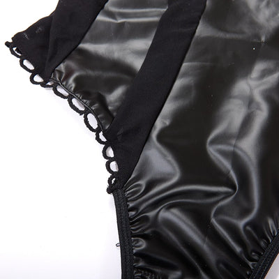 Body de malla con cinturilla brillante-Diabolique.es