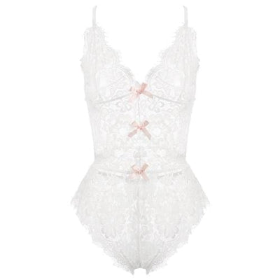 Body sensual de encaje con tiras en espalda-Diabolique.es