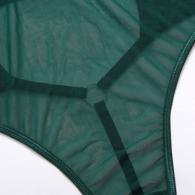 Body transparente con elásticos sensuales-Diabolique.es