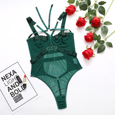 Body transparente con elásticos sensuales-Diabolique.es