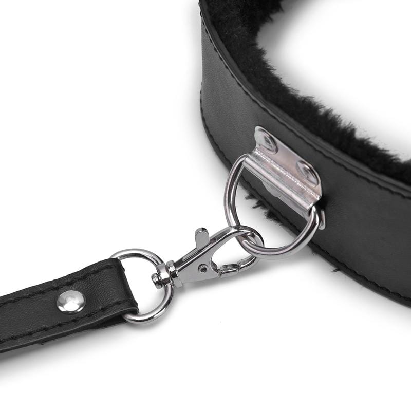 Collar con pelo sintético y correa-Diabolique.es