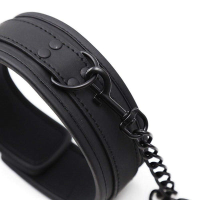 Collar de cuero con correa-Diabolique.es