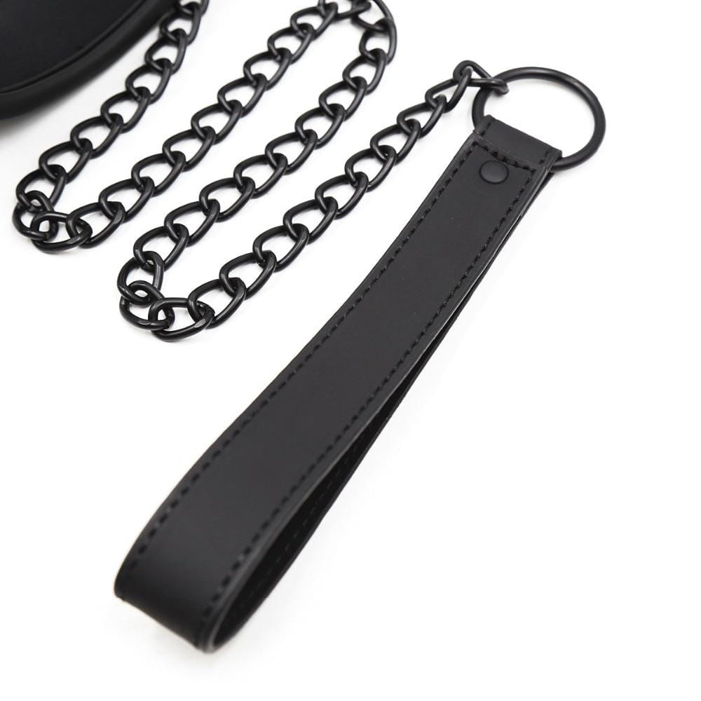Collar de cuero con correa-Diabolique.es