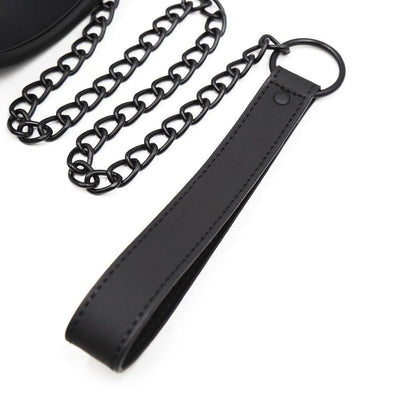 Collar de cuero con correa-Diabolique.es