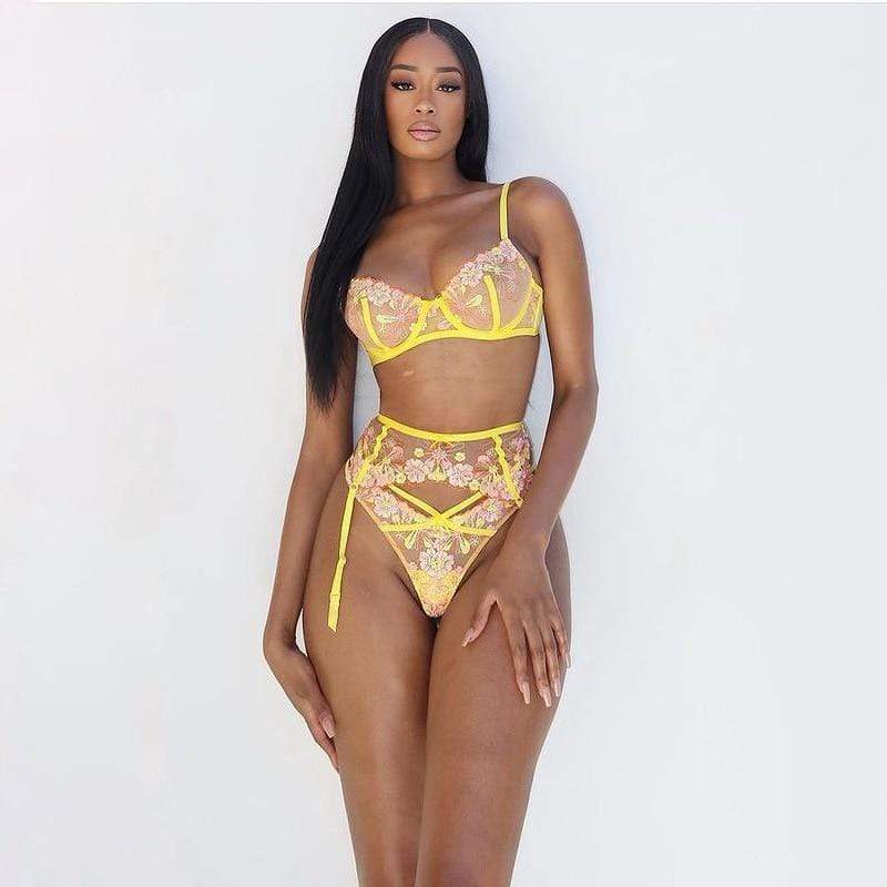 Conjunto de lencería de encaje floral Dianne-Diabolique.es