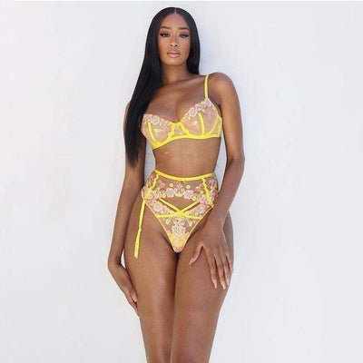 Conjunto de lencería de encaje floral Dianne-Diabolique.es