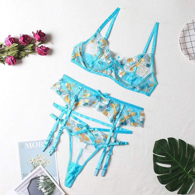 Conjunto de lencería de encaje floral Dianne-Diabolique.es