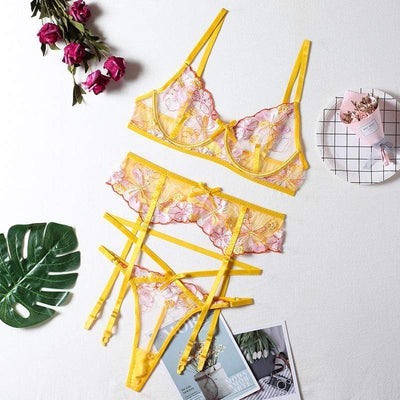 Conjunto de lencería de encaje floral Dianne-Diabolique.es