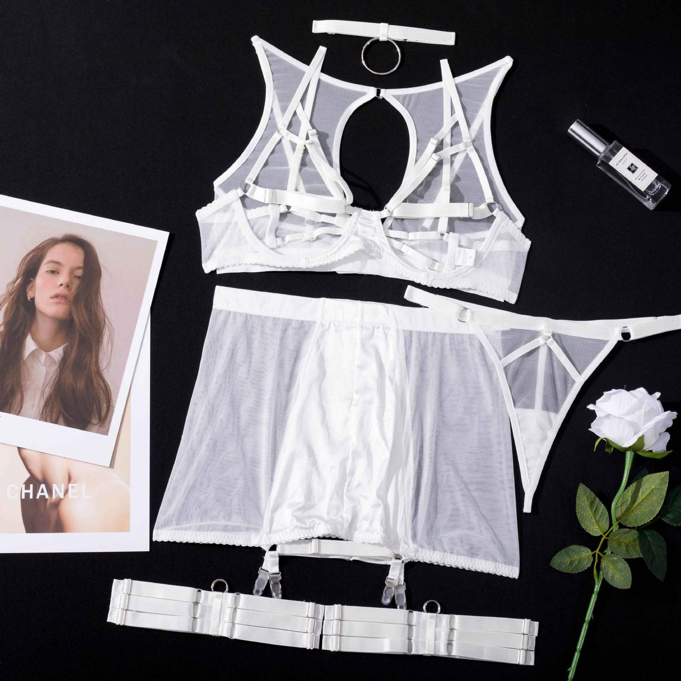 Conjunto de lencería de malla Claudie-Diabolique.es