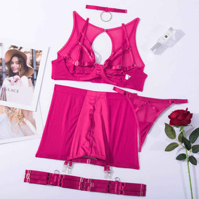 Conjunto de lencería de malla Claudie-Diabolique.es