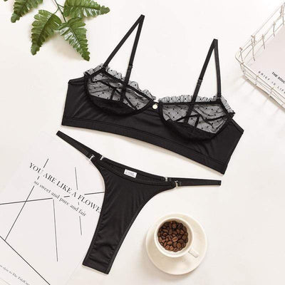 Conjunto de lencería de malla Laurene-Diabolique.es