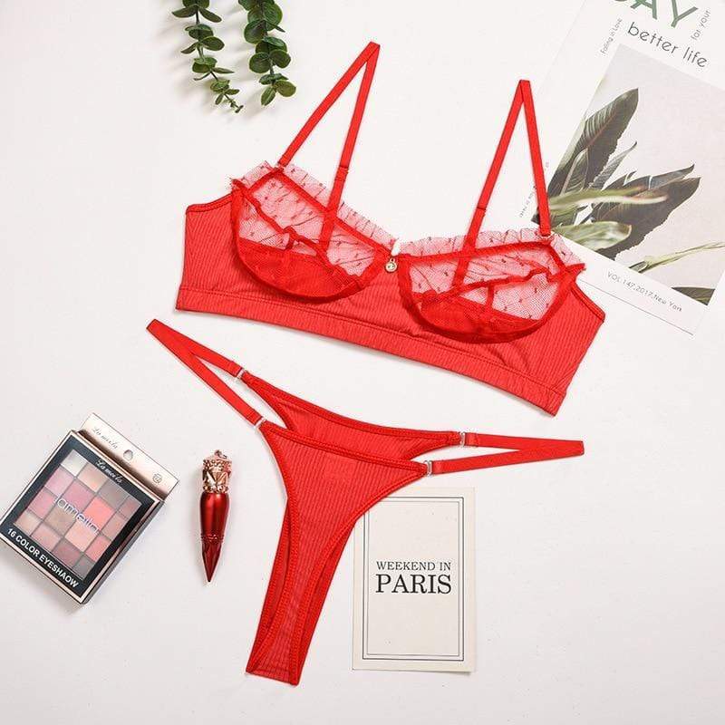 Conjunto de lencería de malla Laurene-Diabolique.es