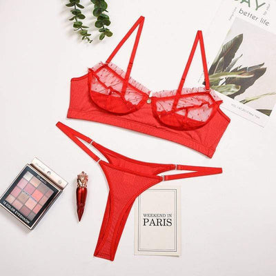 Conjunto de lencería de malla Laurene-Diabolique.es
