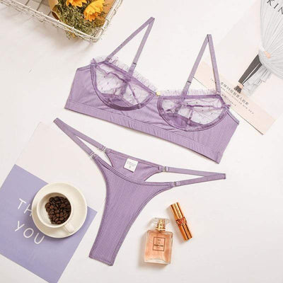 Conjunto de lencería de malla Laurene-Diabolique.es